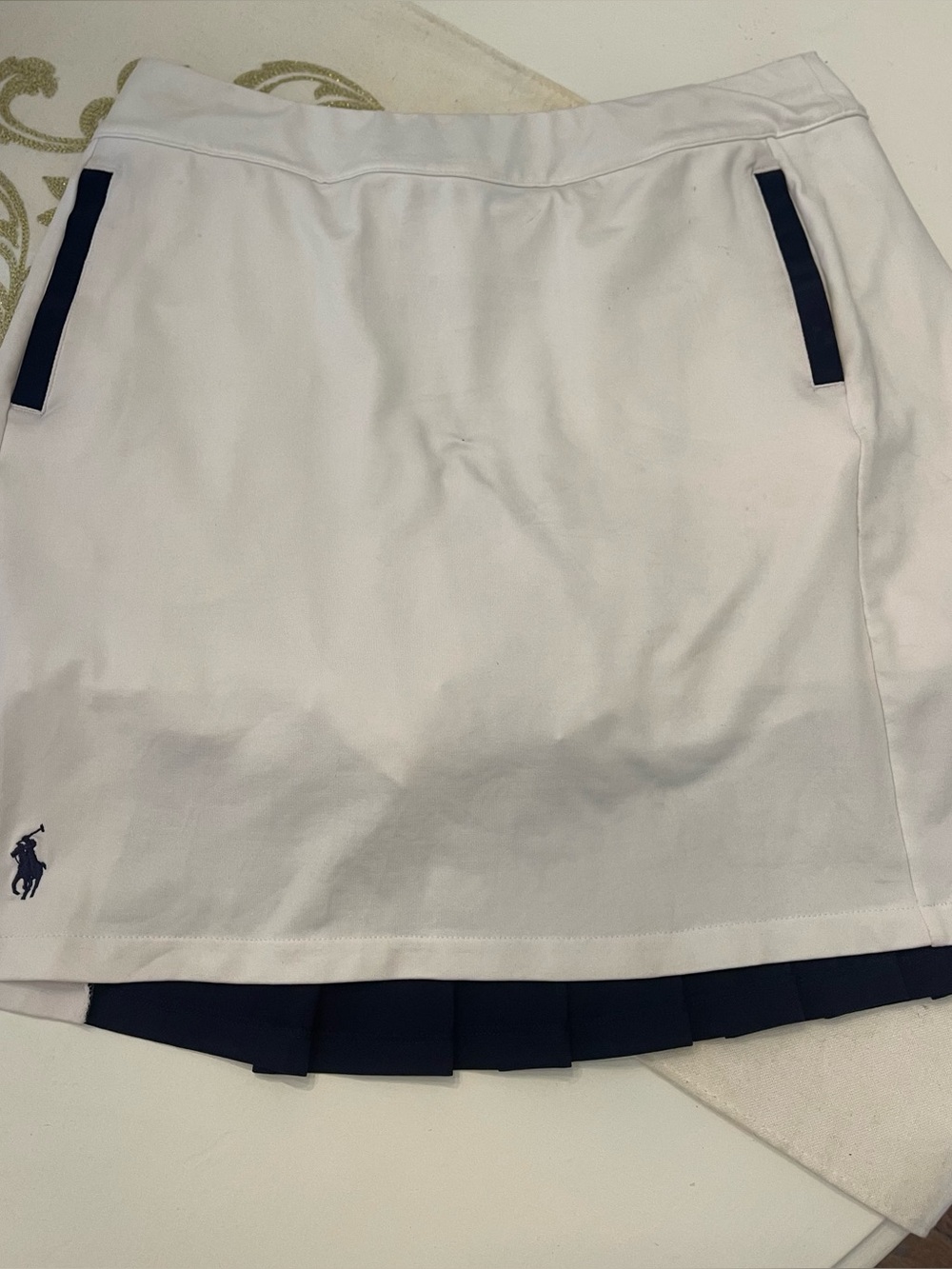 Ralph Lauren White Golf Skort with Navy Accents